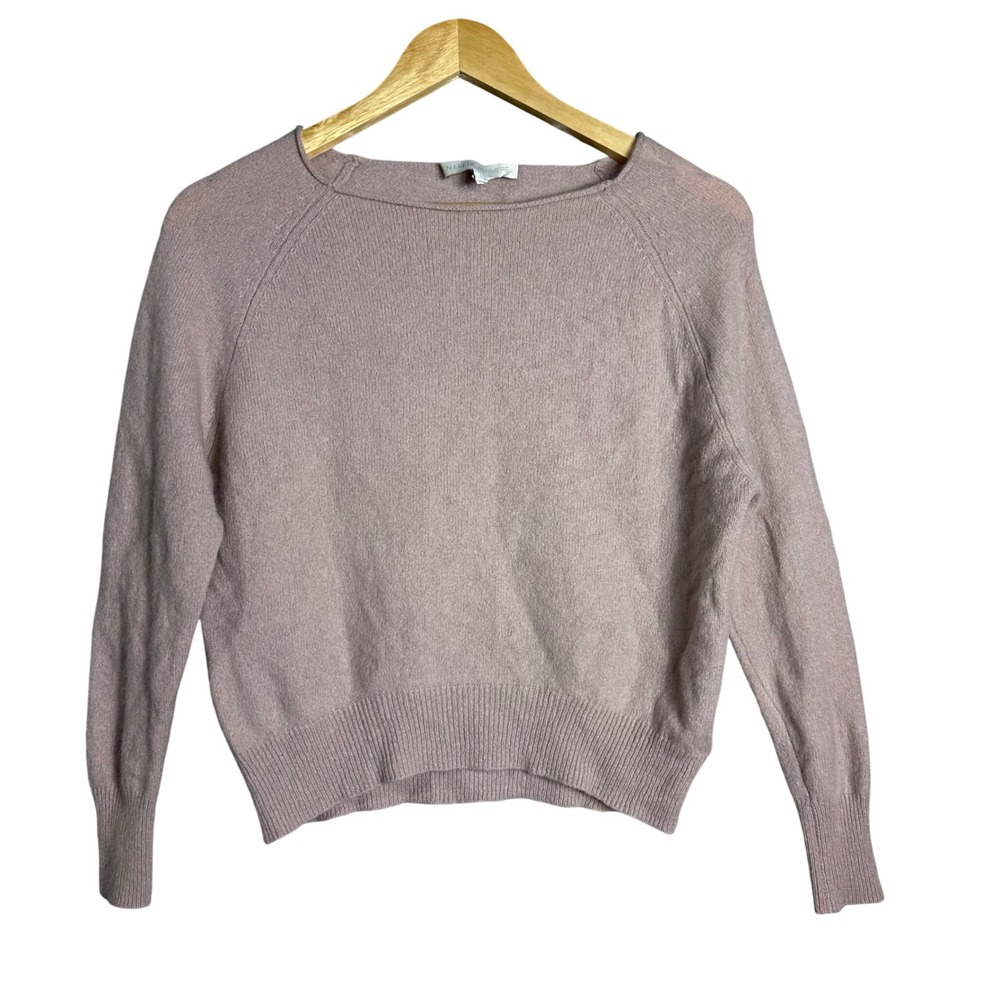 Nakedcashmere Women 100% Cashmere Raglan Sweater Pink Small Dusty Rose Knit